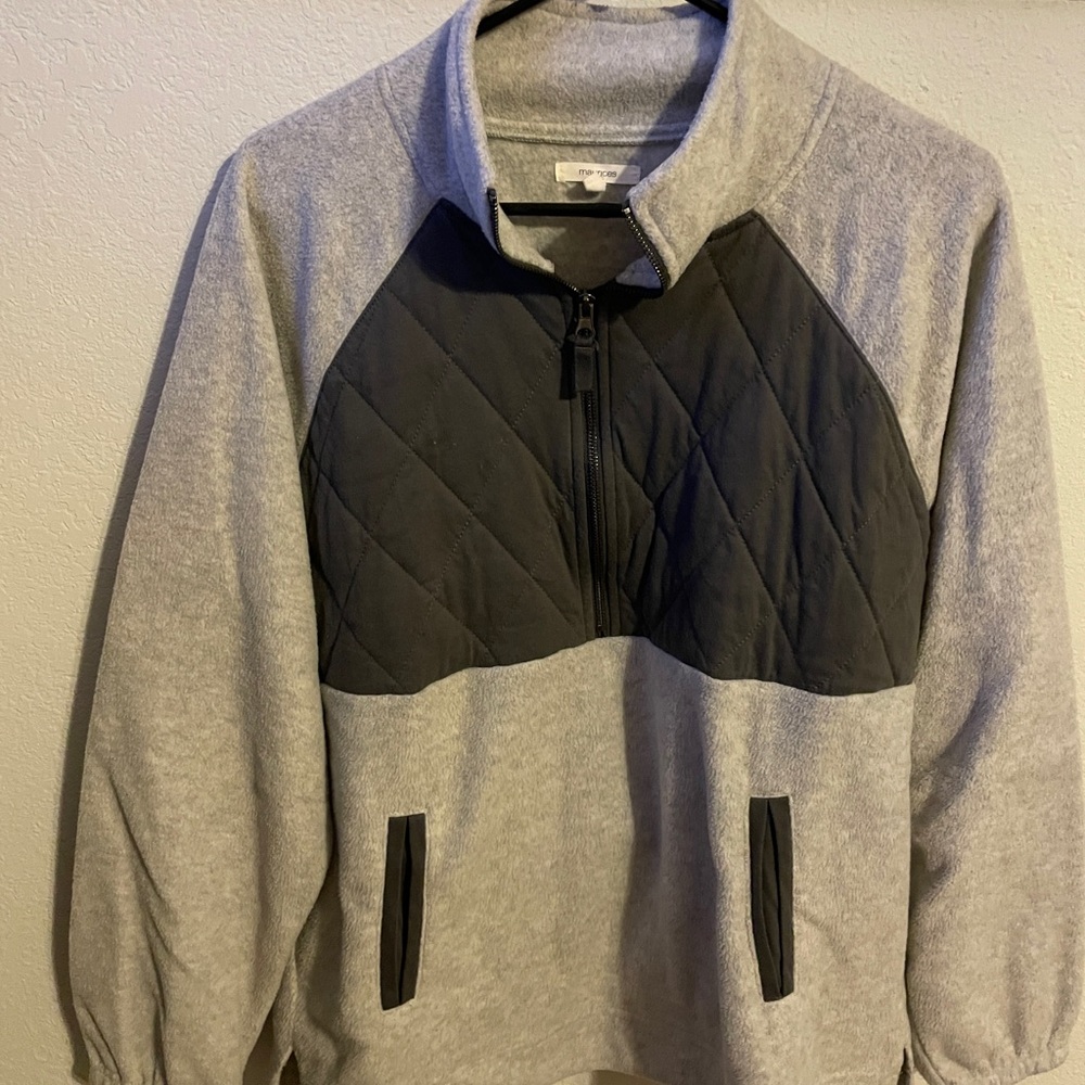 Maurices Gray and Black Zip-Up Sweater